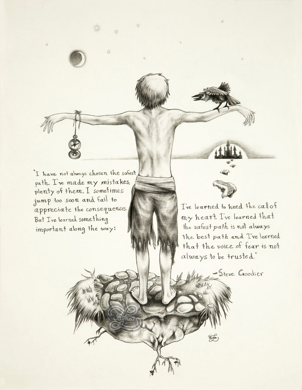 "Call Of My Heart" Original Graphite Drawing