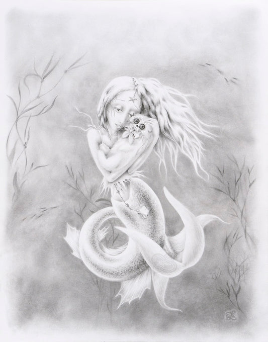 "Gift Of The Sea" Original Graphite Drawing