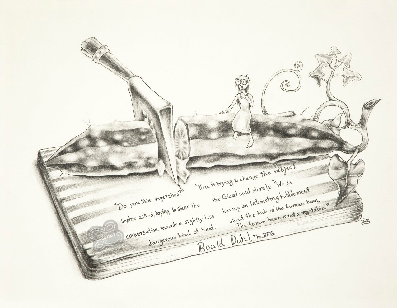 "The Human Bean" Original Graphite Drawing